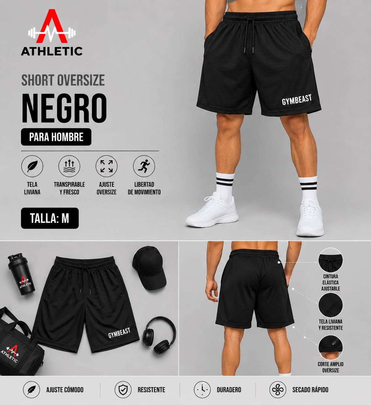 Athletic GymBeast Oversize Shorts