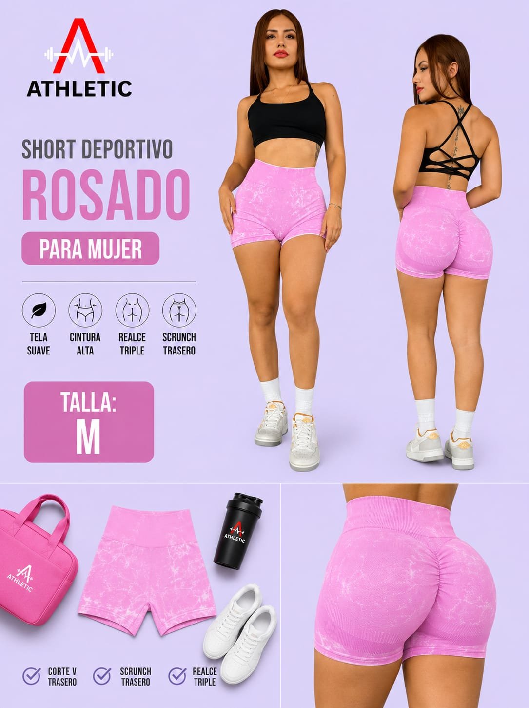 Athletic Short Deportivo Marble Sculpt
