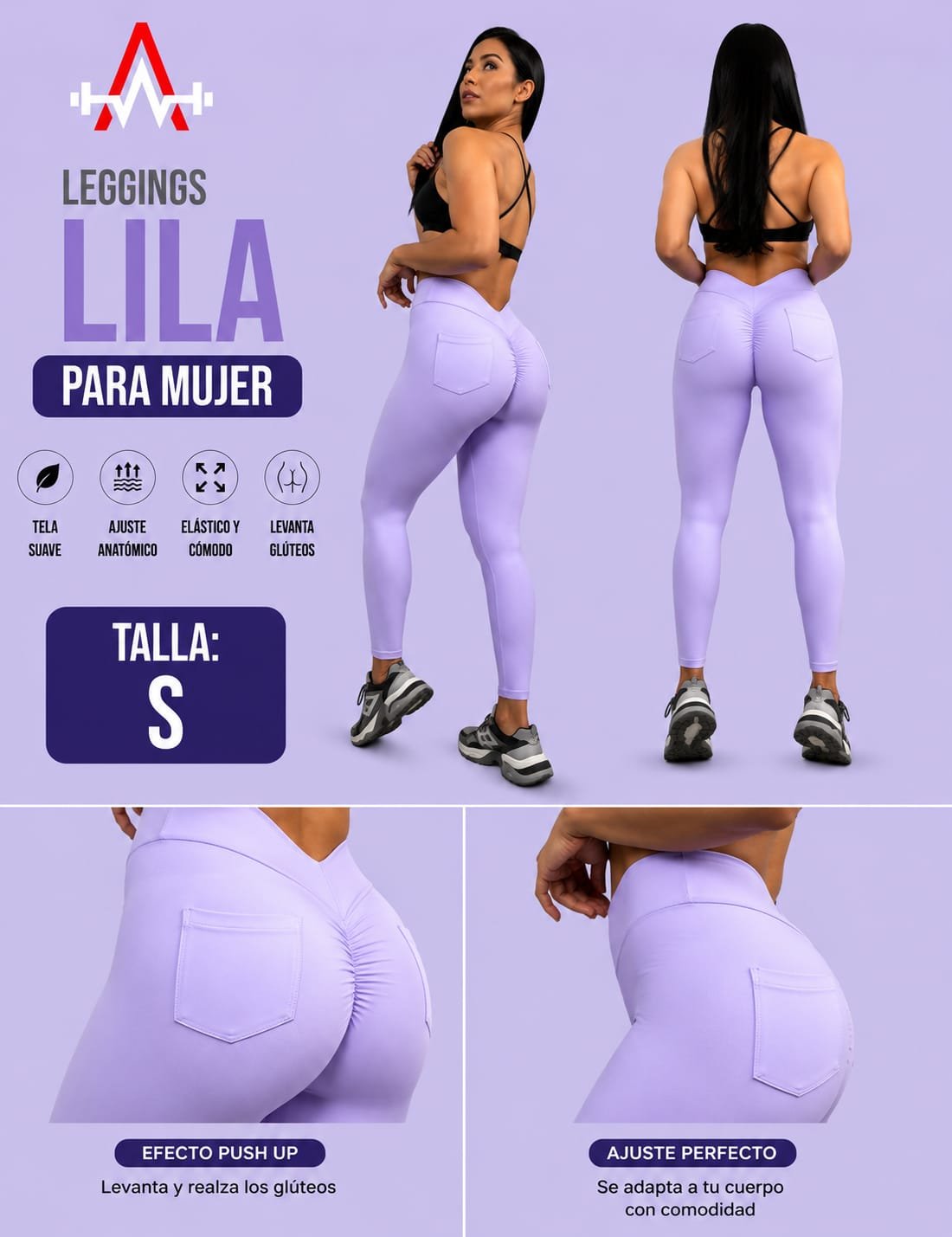 Athletic Leggings Push Up Pocket